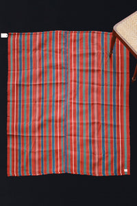 Warp Faced Turkish Flat Weave-Red, Blue, and Green Stripe (4' 10" x 5' 7")