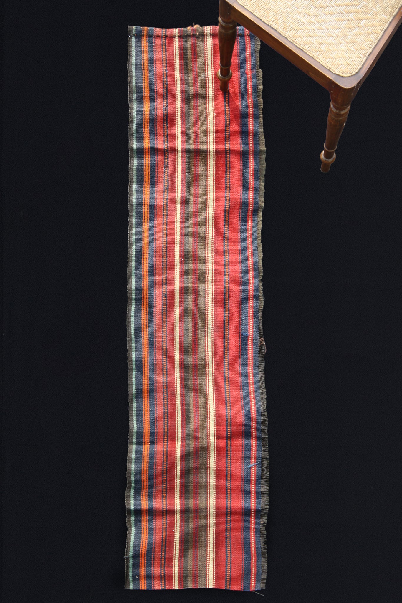 Acik Heybe With Red, Blue, Orange And Grey Stripes (1' 3.5" x 5' 10")
