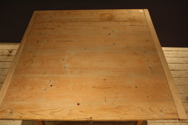 19th Century Square German Pine Table