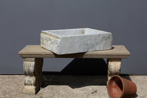 Early White Marble Greek Sink Carved from a Single Block