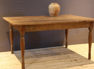 19th Century Dutch Colonial Teak Table with 3 Board Top with Molded Edge and Cut in Frame