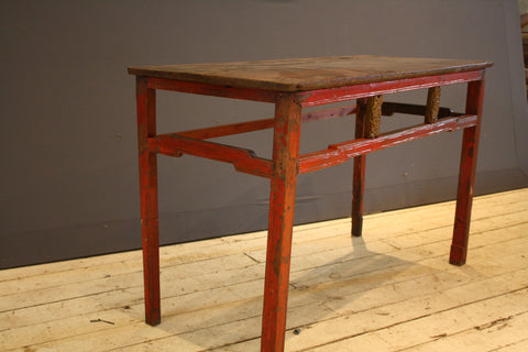 Red Painted Chinese Alter Table