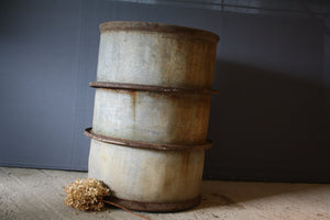 Tall French Iron Banded Galvanized Pot