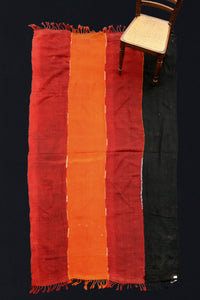 4 Band Sevas Perde In Red, Orange And Black (10' 8'' x 5' 4'')