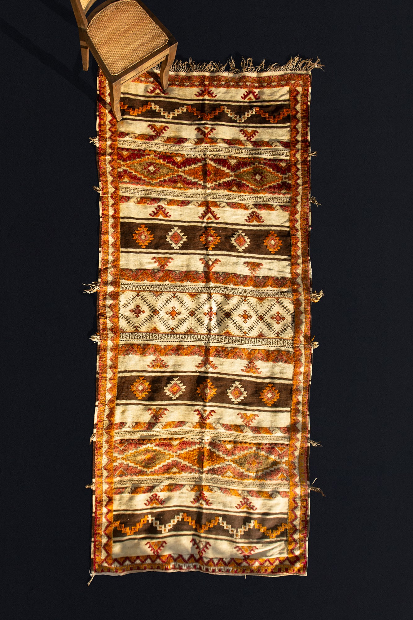 An Atlas Mountain Flatweave Tribal Carpet...... (4' 9'' x 11' 1'')