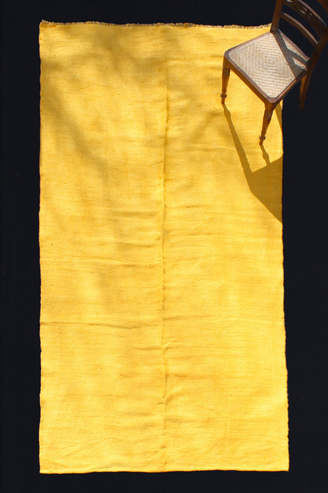 Yellow Saffron Hemp Carpet From North Iran (5' 4'' x 11' 2'')