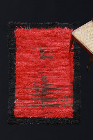 Konya Tulu Carpet- Red with Black Boarder .... (3' 7" x 5' 2")