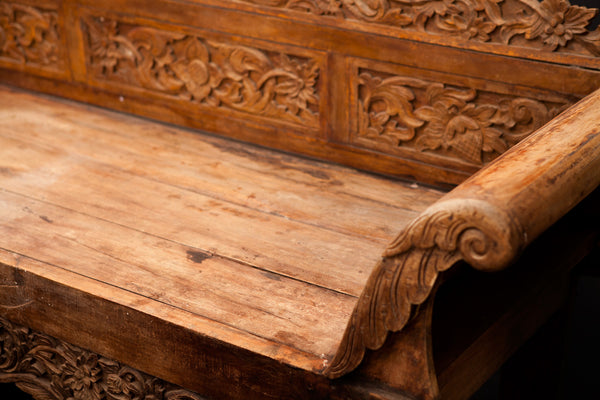 Carved Teak Sofa from Sumatra