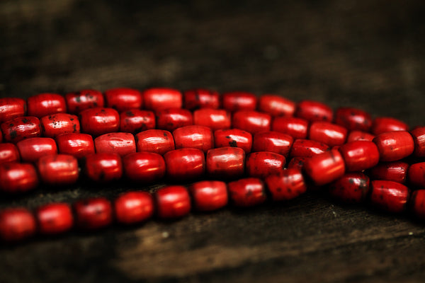 Red Bead Necklaces from Borneo