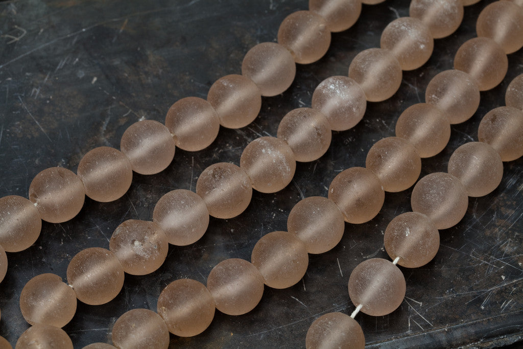 Light Frosted Glass Borneo Trade Beads
