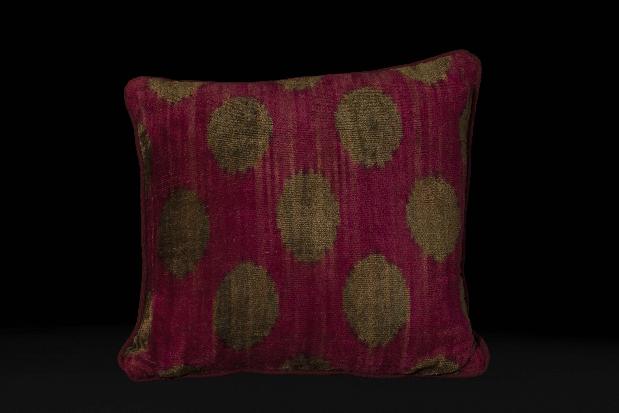 Uzbec Silk Velvet Ikat Pillow