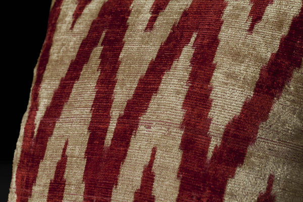 Uzbek Silk Velvet Ikat Pillow