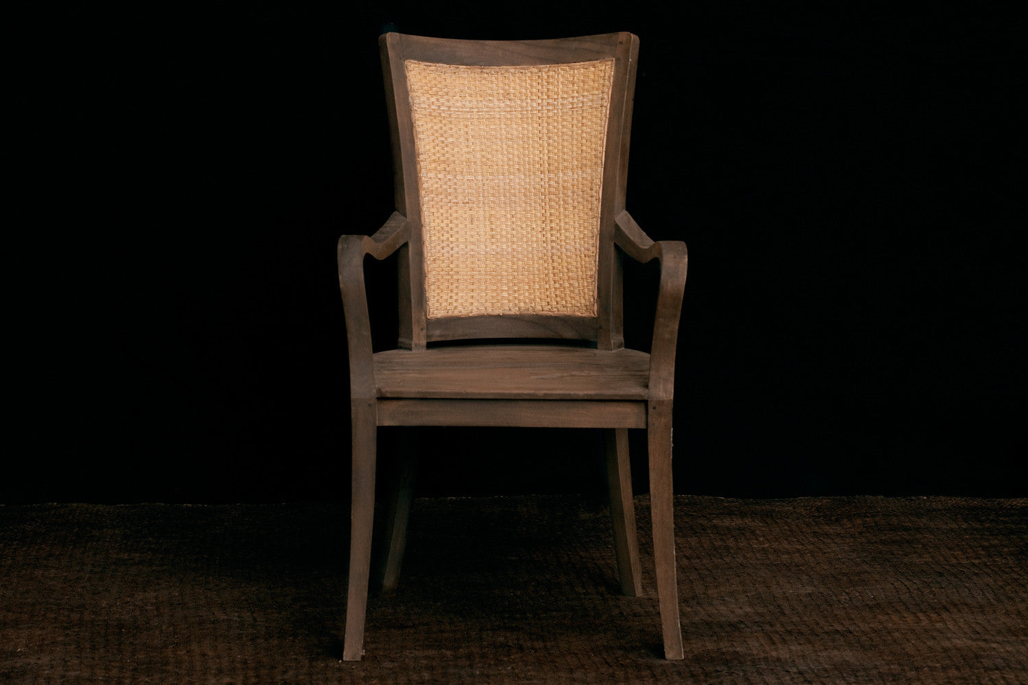Teak & Rattan Arm Chair
