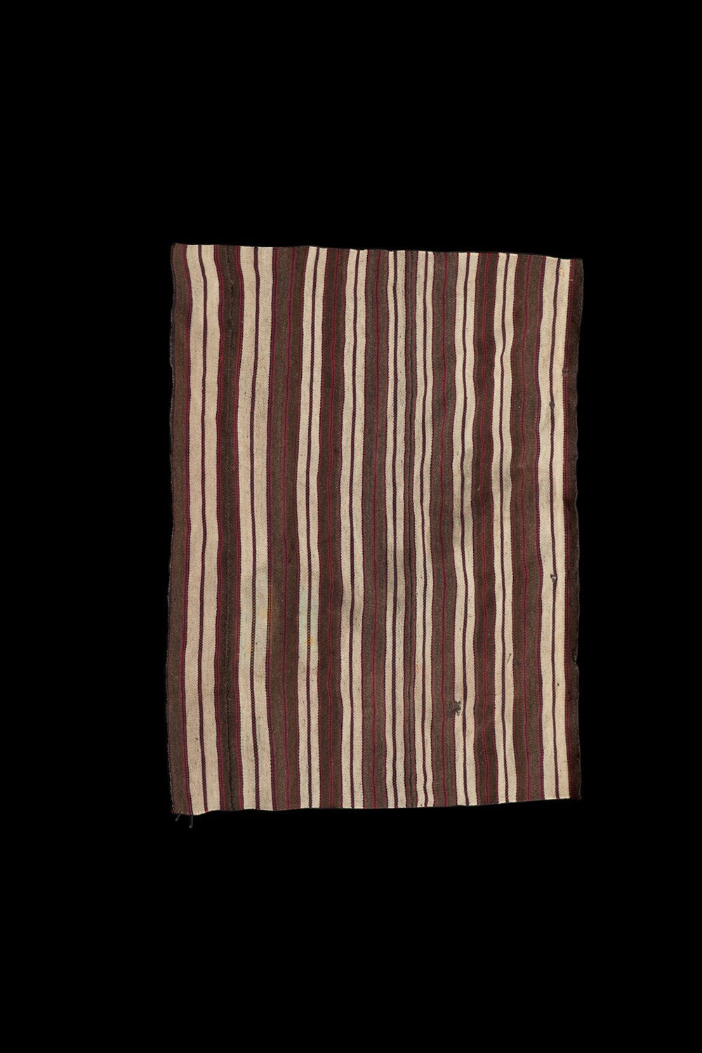 Small Acik Heybe Natural Stripe Open Saddle Bag (3' 4.5'' x 4' 1'')