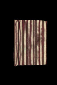 Small Acik Heybe Natural Stripe Open Saddle Bag (3' 4.5'' x 4' 1'')
