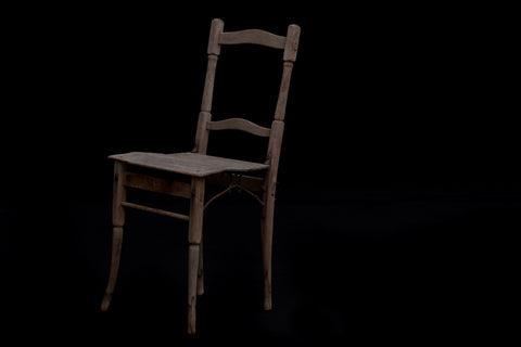 Set of 4 19th Century French Oak Garden Chairs