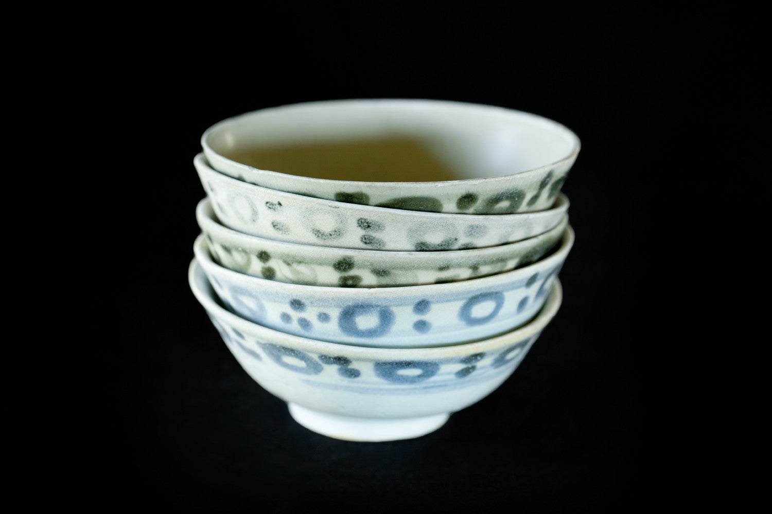 19th Century Blue & White Ching Dynasty Tea Bowls