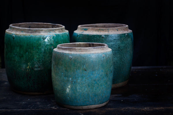 19th-20th Century Green Glazed Borneo Pots